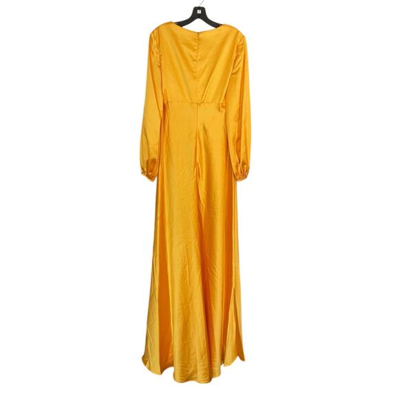 Mac Duggal NEW Size 8 Marigold Long Sleeve Empire Waist Charmeuse Gown 55693 - Picture 7 of 10